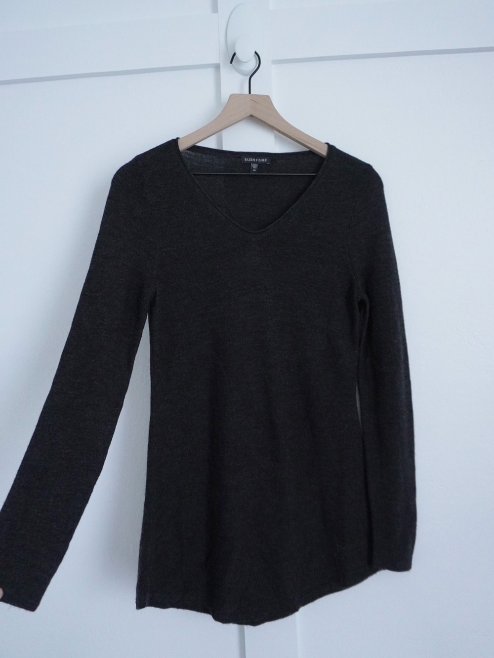 Eileen Fisher Merino Wool V-Neck Sweater - Picture 2 of 4